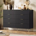 Acekool Fluted Dresser, 55 Wide Modern Bedroom Chest, Storage Organizer & TV Stand