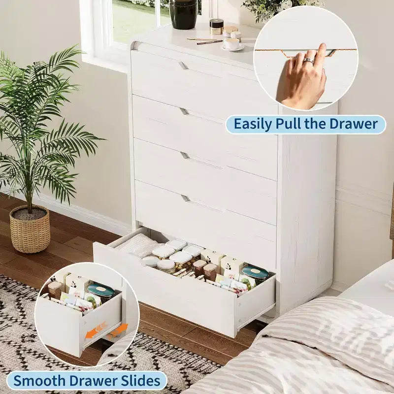 Acekool 5-Drawer Handleless Dresser, Modern Storage Chest for Bedroom or Apartment
