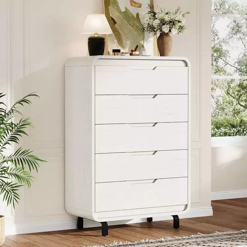 Acekool 5-Drawer Handleless Dresser, Modern Storage Chest for Bedroom or Apartment