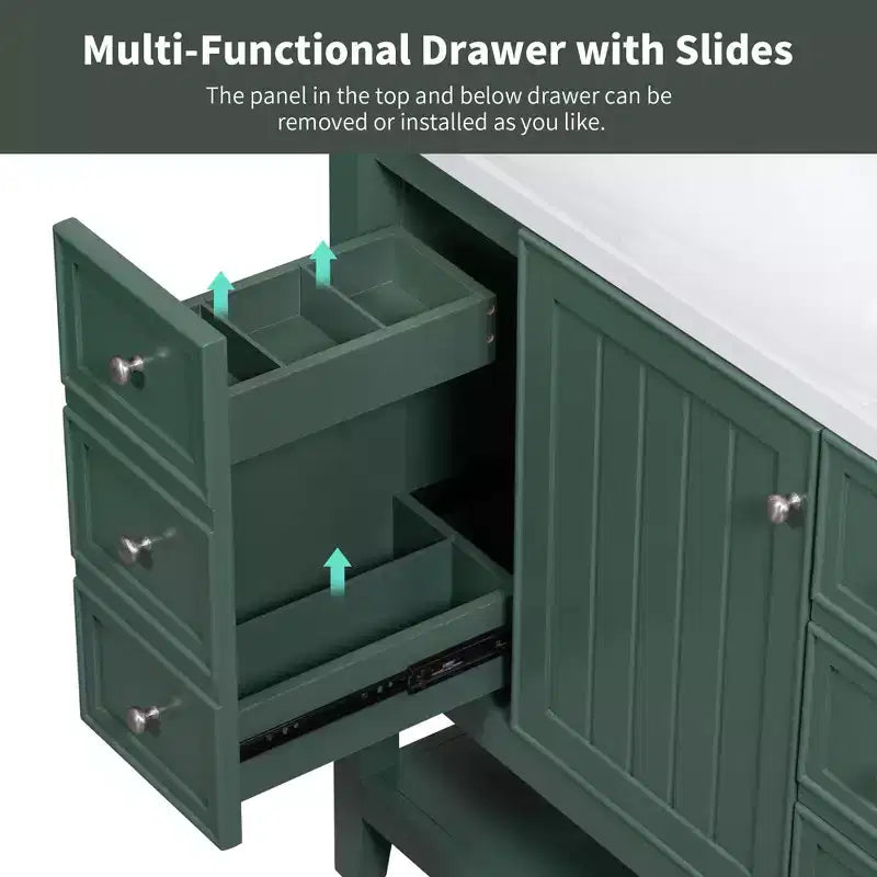 36 Modern Bathroom Vanity Sink Combo with Storage , Bathroom Floor Cabinet with Drawers, Wood Bathroom Cabinets Freestanding