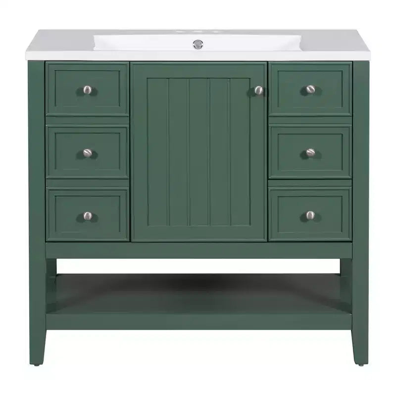 36 Modern Bathroom Vanity Sink Combo with Storage , Bathroom Floor Cabinet with Drawers, Wood Bathroom Cabinets Freestanding
