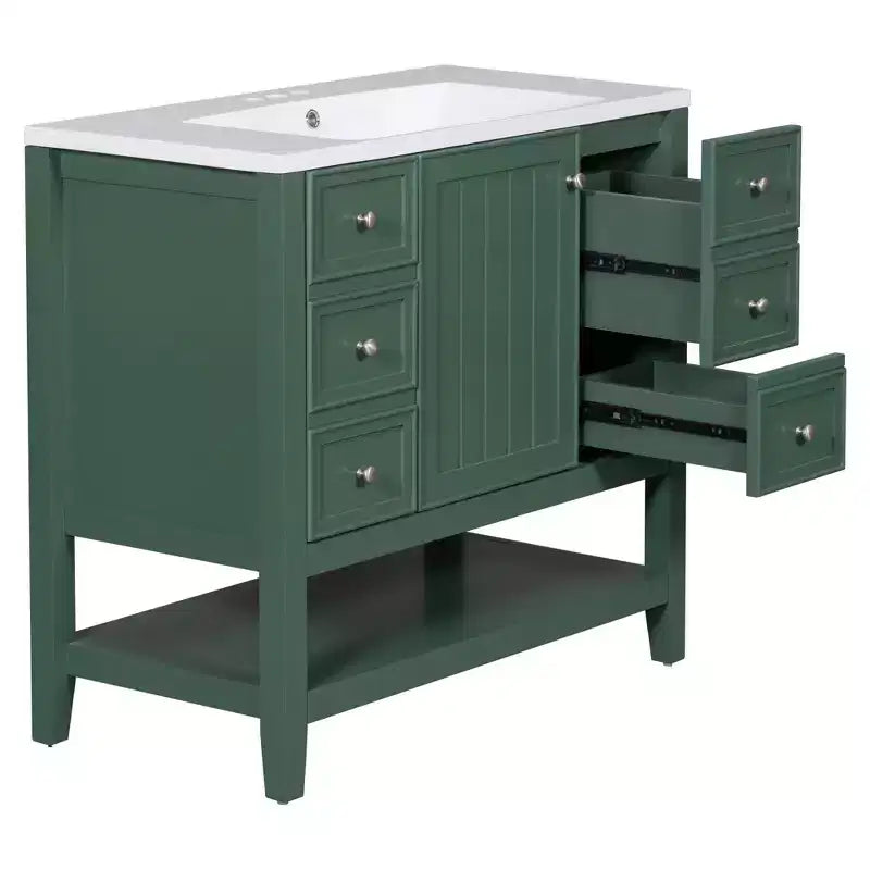 36 Modern Bathroom Vanity Sink Combo with Storage , Bathroom Floor Cabinet with Drawers, Wood Bathroom Cabinets Freestanding