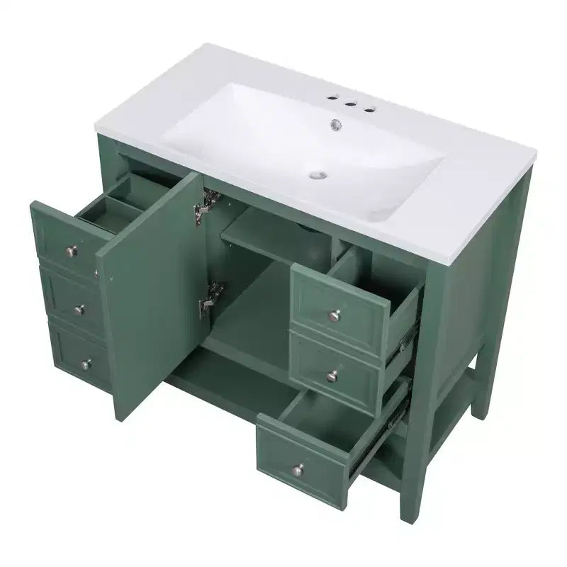 36 Modern Bathroom Vanity Sink Combo with Storage , Bathroom Floor Cabinet with Drawers, Wood Bathroom Cabinets Freestanding