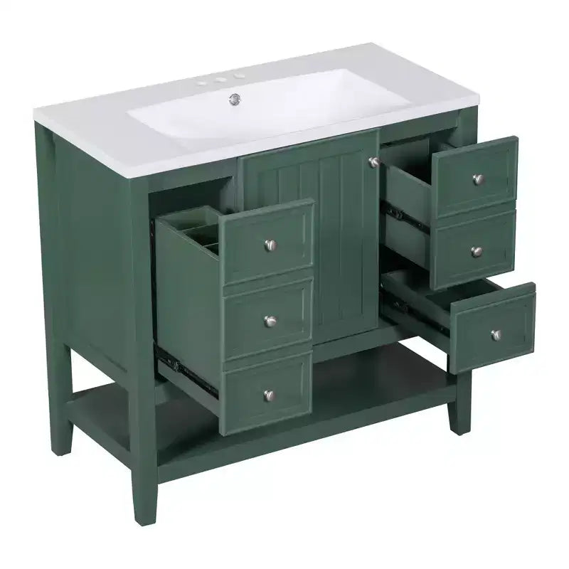 36 Modern Bathroom Vanity Sink Combo with Storage , Bathroom Floor Cabinet with Drawers, Wood Bathroom Cabinets Freestanding