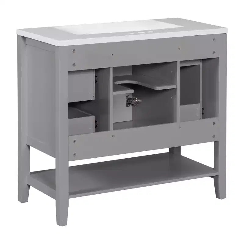 36 Modern Bathroom Vanity Sink Combo with Storage , Bathroom Floor Cabinet with Drawers, Wood Bathroom Cabinets Freestanding