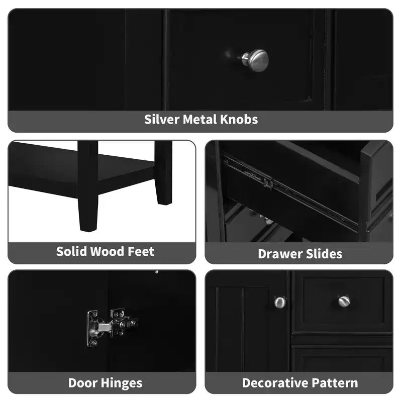36 Modern Bathroom Vanity Sink Combo with Storage , Bathroom Floor Cabinet with Drawers, Wood Bathroom Cabinets Freestanding