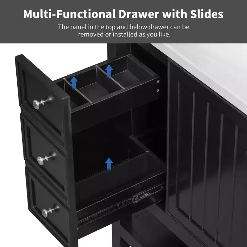 36 Modern Bathroom Vanity Sink Combo with Storage , Bathroom Floor Cabinet with Drawers, Wood Bathroom Cabinets Freestanding