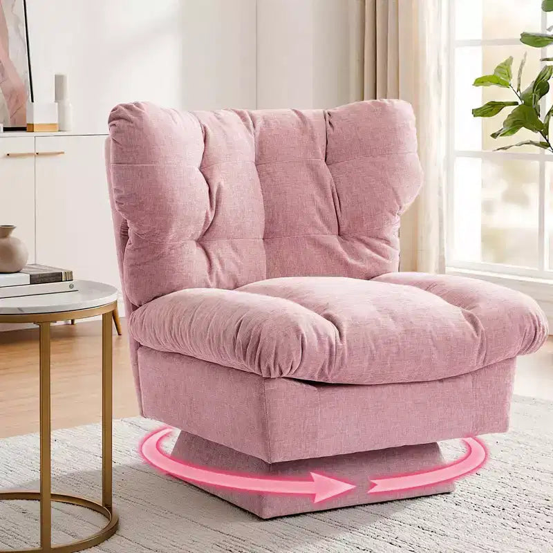 Oversized Swivel Accent Chair, Chenille Upholstered Single Sofa Chair, Comfy Leisure Chair for Living Room, Bedroom, Office, 300Lb Max Load