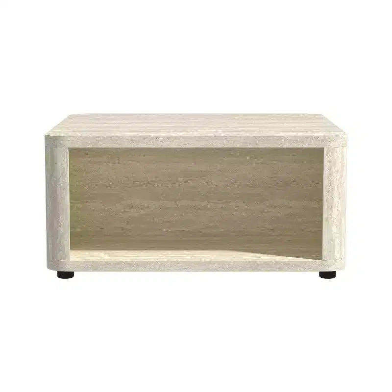 Galano Modern Wood Coffee Table with Storage Shelf 32 W 32 D 15 H