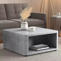 Galano Modern Wood Coffee Table with Storage Shelf 32 W 32 D 15 H