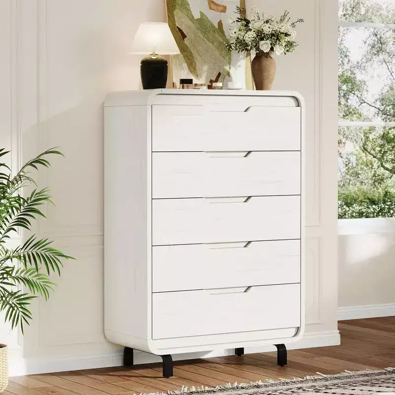 COZONY 5-Drawer Dresser, 48 Modern Wooden Chest with Large Storage for Bedroom, Living Room & Hallway, Stylish Clothes Storage Cabinet
