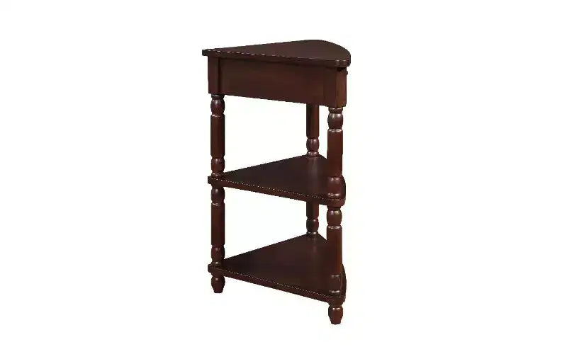 TUYOHW 3-Tier Triangular Corner End Table, Space-Saving Small Side Table with Solid Wood Legs, Multifunctional Storage Rack for Living Room, Bedroom