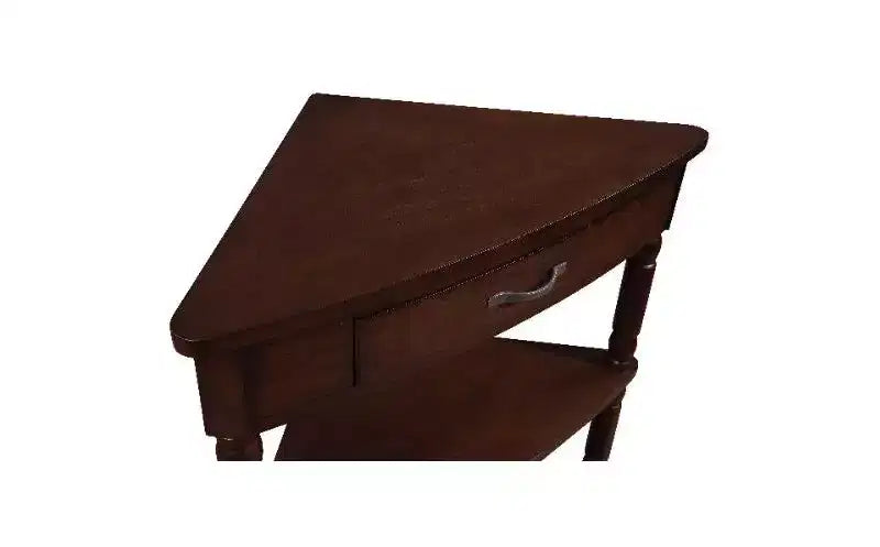 TUYOHW 3-Tier Triangular Corner End Table, Space-Saving Small Side Table with Solid Wood Legs, Multifunctional Storage Rack for Living Room, Bedroom