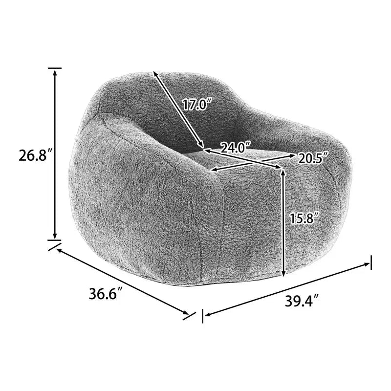 TUYOHW Oversized Bean Bag Chair with Armrests, Memory Foam Filled Floor Chair for Maximum Comfort, Giant Comfy Sofa for Living Room
