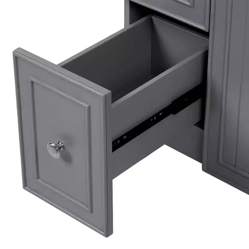 24 Small Bathroom Vanity Sink Combo with 2 Drawers, Wood Bathroom Storage Cabinet with Soft-Close Door