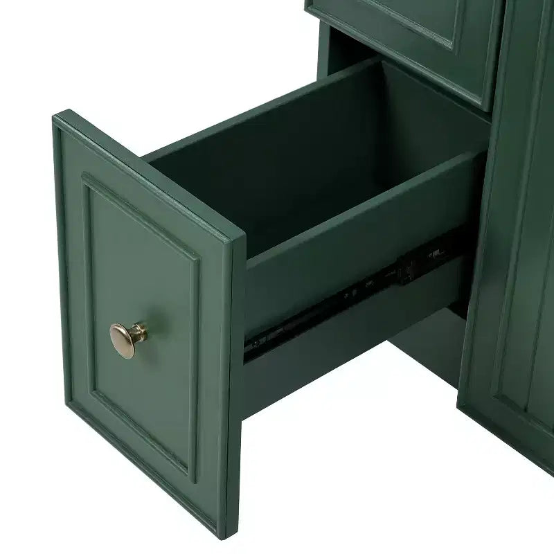 24 Small Bathroom Vanity Sink Combo with 2 Drawers, Wood Bathroom Storage Cabinet with Soft-Close Door