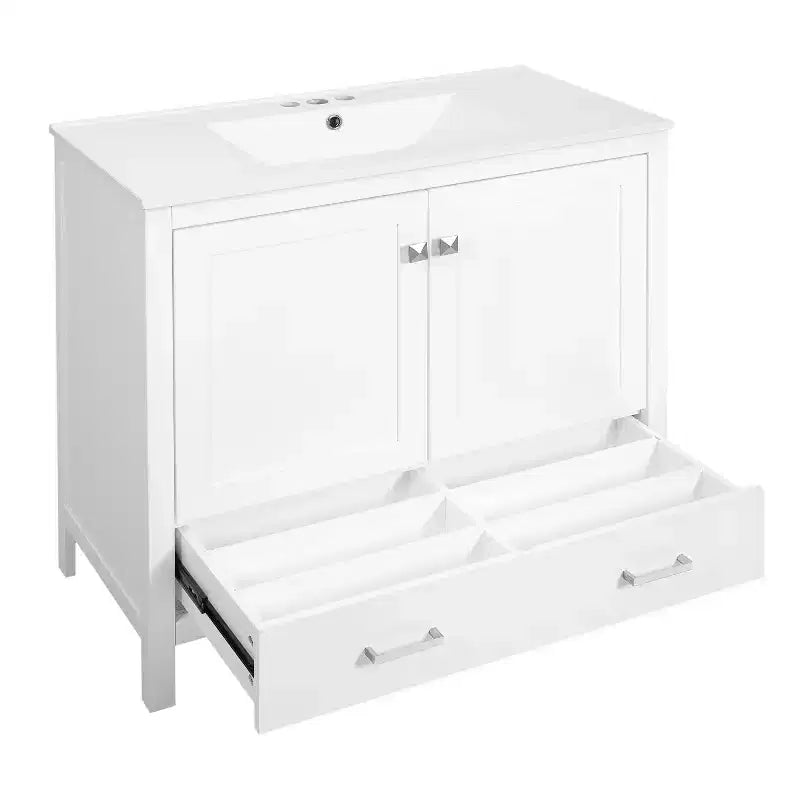 36 Bathroom Vanity Sink Combo with Storage, Bathroom Storage Cabinet with Drawer and Shelves