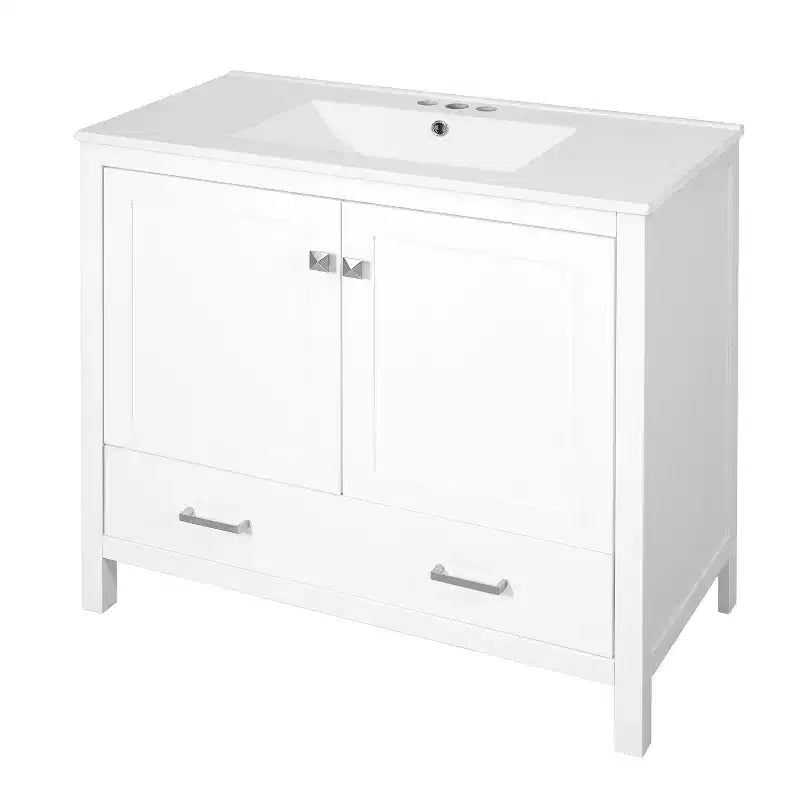 36 Bathroom Vanity Sink Combo with Storage, Bathroom Storage Cabinet with Drawer and Shelves