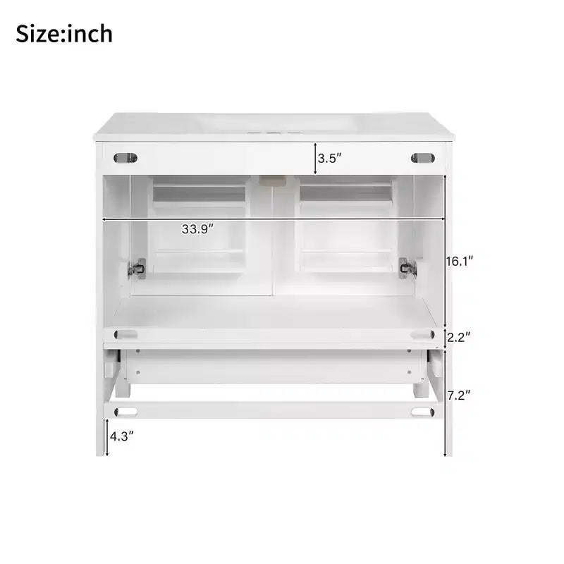 36 Bathroom Vanity Sink Combo with Storage, Bathroom Storage Cabinet with Drawer and Shelves