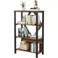 Industrial Metal Bookshelf with LED Lights Heavy Duty Open Bookcase & Display Organizer for Bedroom, Office, Living Room