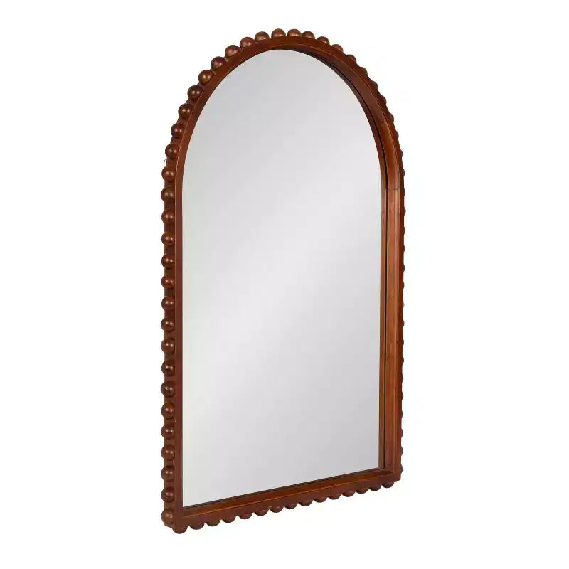Kate and Laurel Beadbrook Arched Wall Mirror, Walnut Brown, 20x30