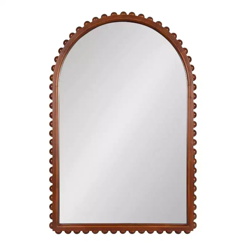 Kate and Laurel Beadbrook Arched Wall Mirror, Walnut Brown, 20x30