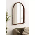 Kate and Laurel Beadbrook Arched Wall Mirror, Walnut Brown, 20x30