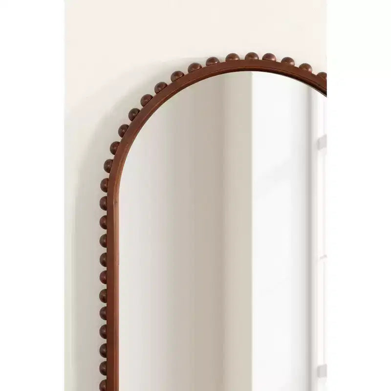 Kate and Laurel Beadbrook Arched Wall Mirror, Walnut Brown, 20x30