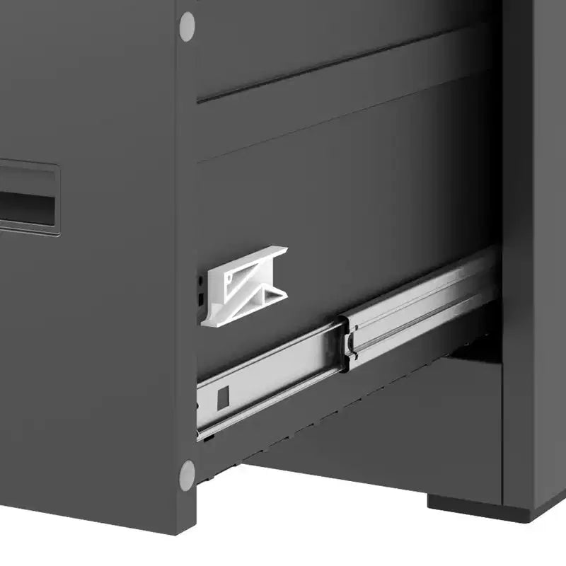 VIYET 40H 3-Drawer Narrow Metal Vertical File Cabinet with Lock, Black Steel Filing Cabinet for Home Office, Fits A4/Legal/Letter (Assembly Required)