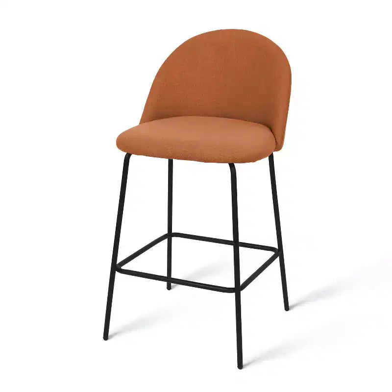 25 Counter Height Stool Set of 2,Counter Height Barstools with Back,Upholstered Counter Stool Chairs with Black Metal Frame-Panipeachy