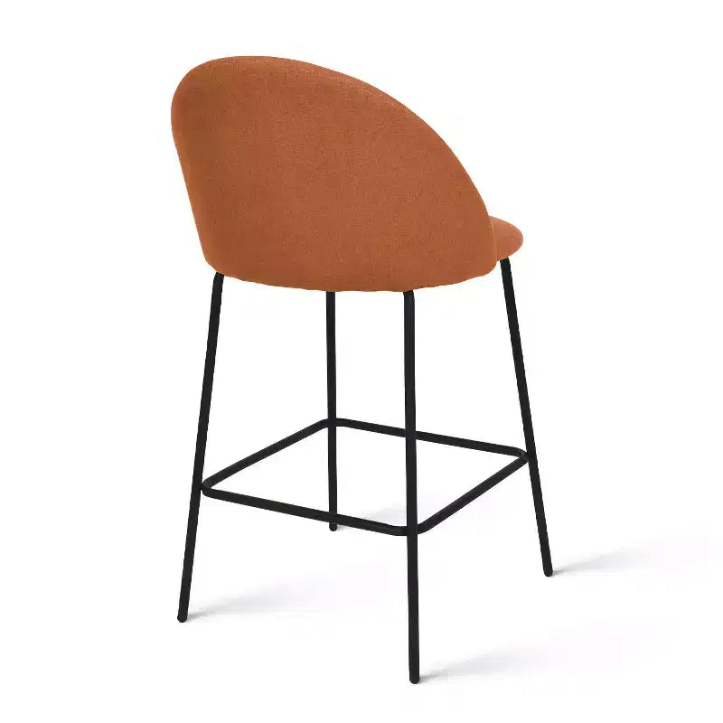 25 Counter Height Stool Set of 2,Counter Height Barstools with Back,Upholstered Counter Stool Chairs with Black Metal Frame-Panipeachy