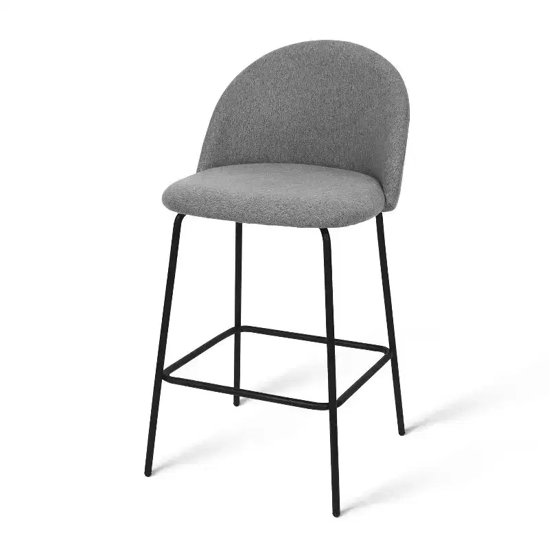 25 Counter Height Stool Set of 2,Counter Height Barstools with Back,Upholstered Counter Stool Chairs with Black Metal Frame-Panipeachy