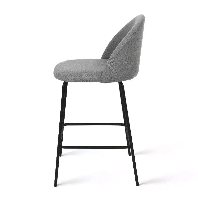 25 Counter Height Stool Set of 2,Counter Height Barstools with Back,Upholstered Counter Stool Chairs with Black Metal Frame-Panipeachy
