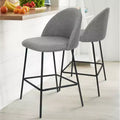 25 Counter Height Stool Set of 2,Counter Height Barstools with Back,Upholstered Counter Stool Chairs with Black Metal Frame-Panipeachy