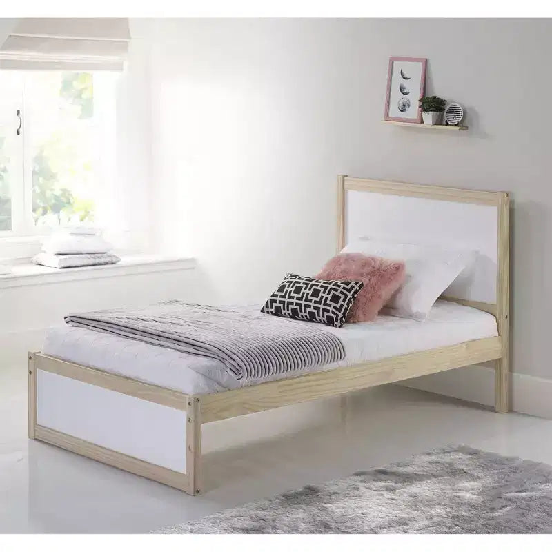 Twin Mod Bed White - Alaterre Furniture: Pine Frame, No Box Spring Required, Kids' Bedroom Daybed