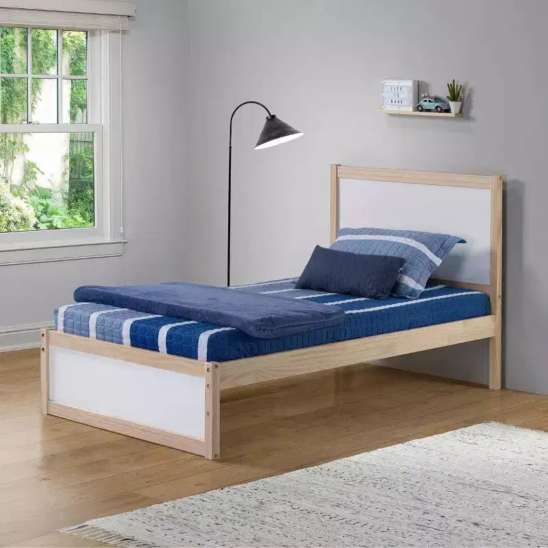 Twin Mod Bed White - Alaterre Furniture: Pine Frame, No Box Spring Required, Kids' Bedroom Daybed