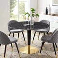 Zinque Round Artificial Marble Dining Table - Modway