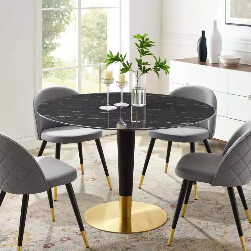 Zinque Round Artificial Marble Dining Table - Modway