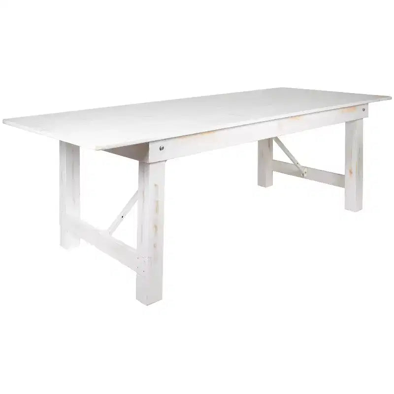 Merrick Lane Rectangular Antique Solid Pine Folding Farm Table