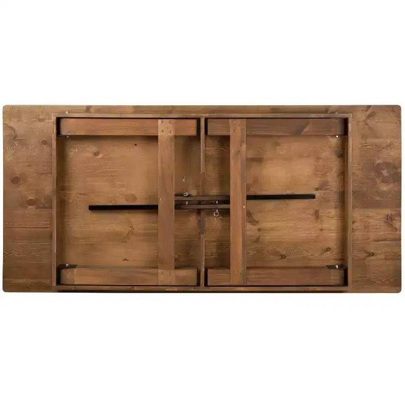 Merrick Lane Rectangular Antique Solid Pine Folding Farm Table