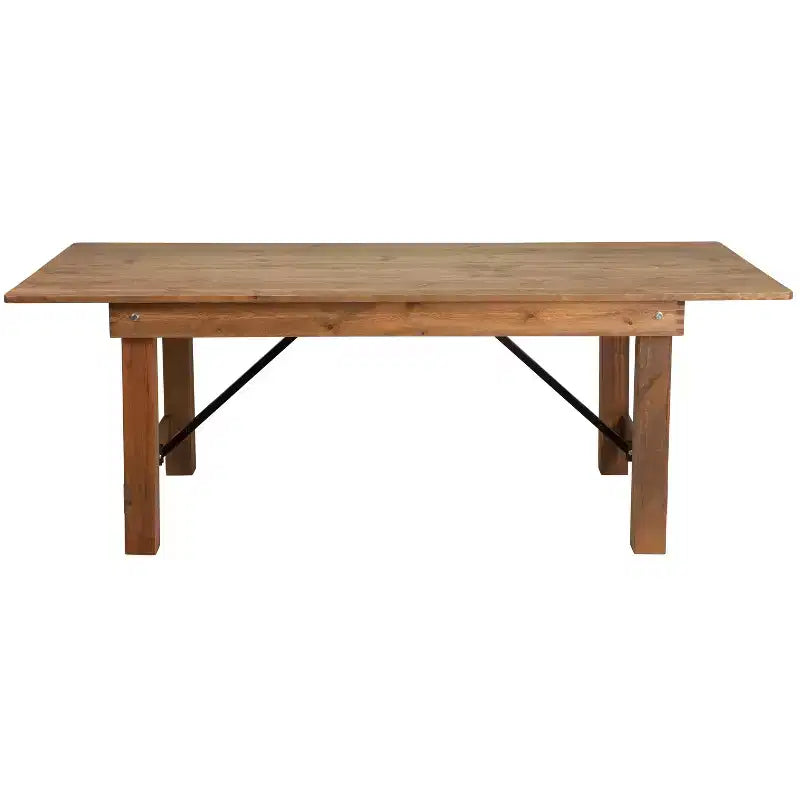 Merrick Lane Rectangular Antique Solid Pine Folding Farm Table