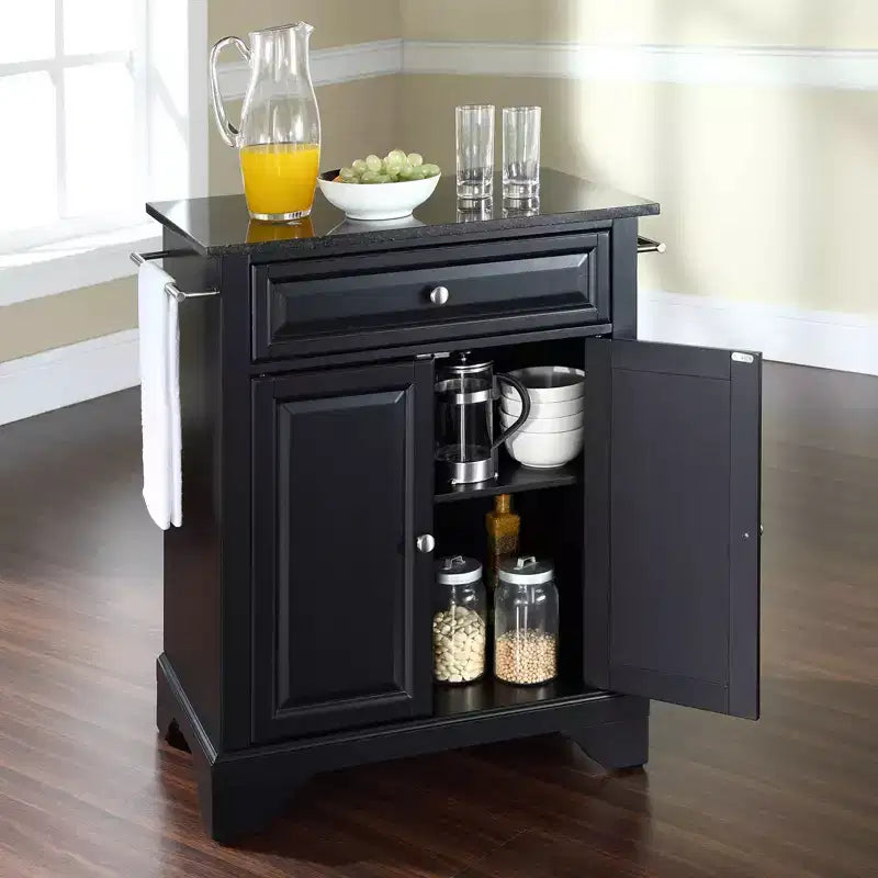 Lafayette Black Granite Top Portable Kitchen Island/Cart - Crosley