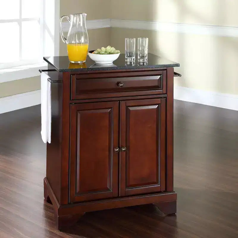 Lafayette Black Granite Top Portable Kitchen Island/Cart - Crosley